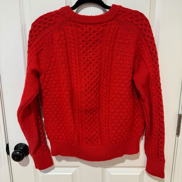 J. Crew Red Wool Blend Crew Neck Sweater - Size Large - Picture 8 of 12